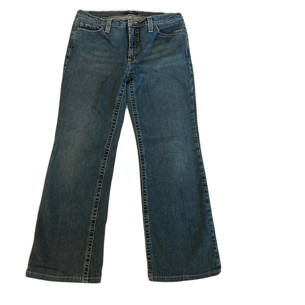 Karen Kane Dark Denim Stretch Blue Jeans Midrise Bootcut Women's Size 12